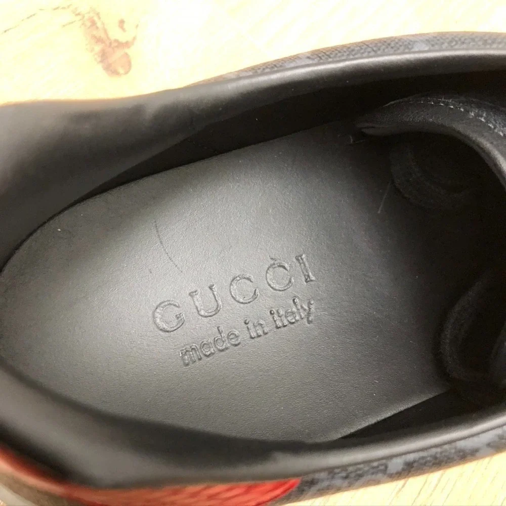 Gucci Ace GG Supreme Sneakers Mens 7 Black Streetwear Comfort Designer